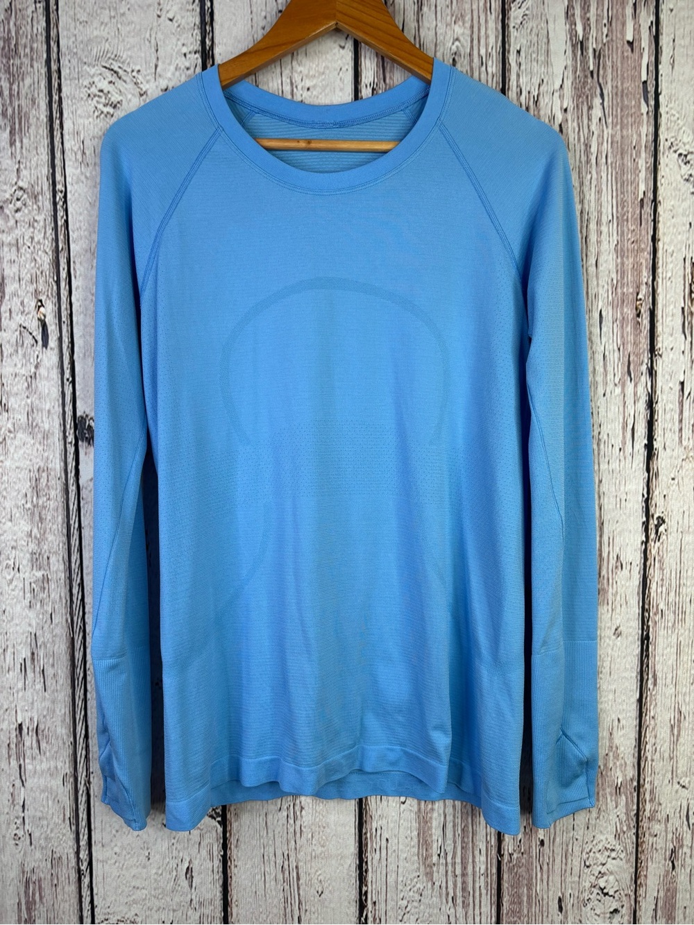 🍋Lululemon Swiftly Tech Long Sleeve Crew Neck Shirt Size 10 “Aqua Smoke” Blue